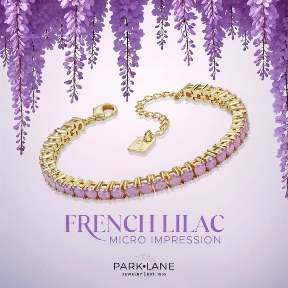 Park Lane Micro FRENCH LILAC Impression Tennis Bracelet NWT
